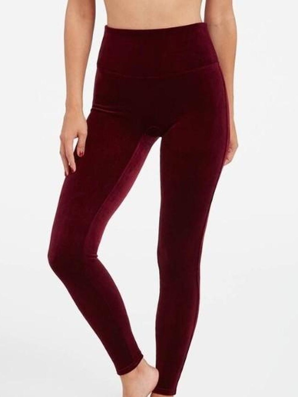 SPANX Wine Velvet Leggings